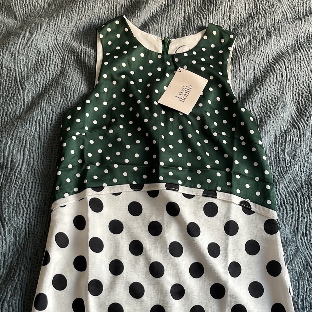 LoveBonito Dress, S, Green/Black/White